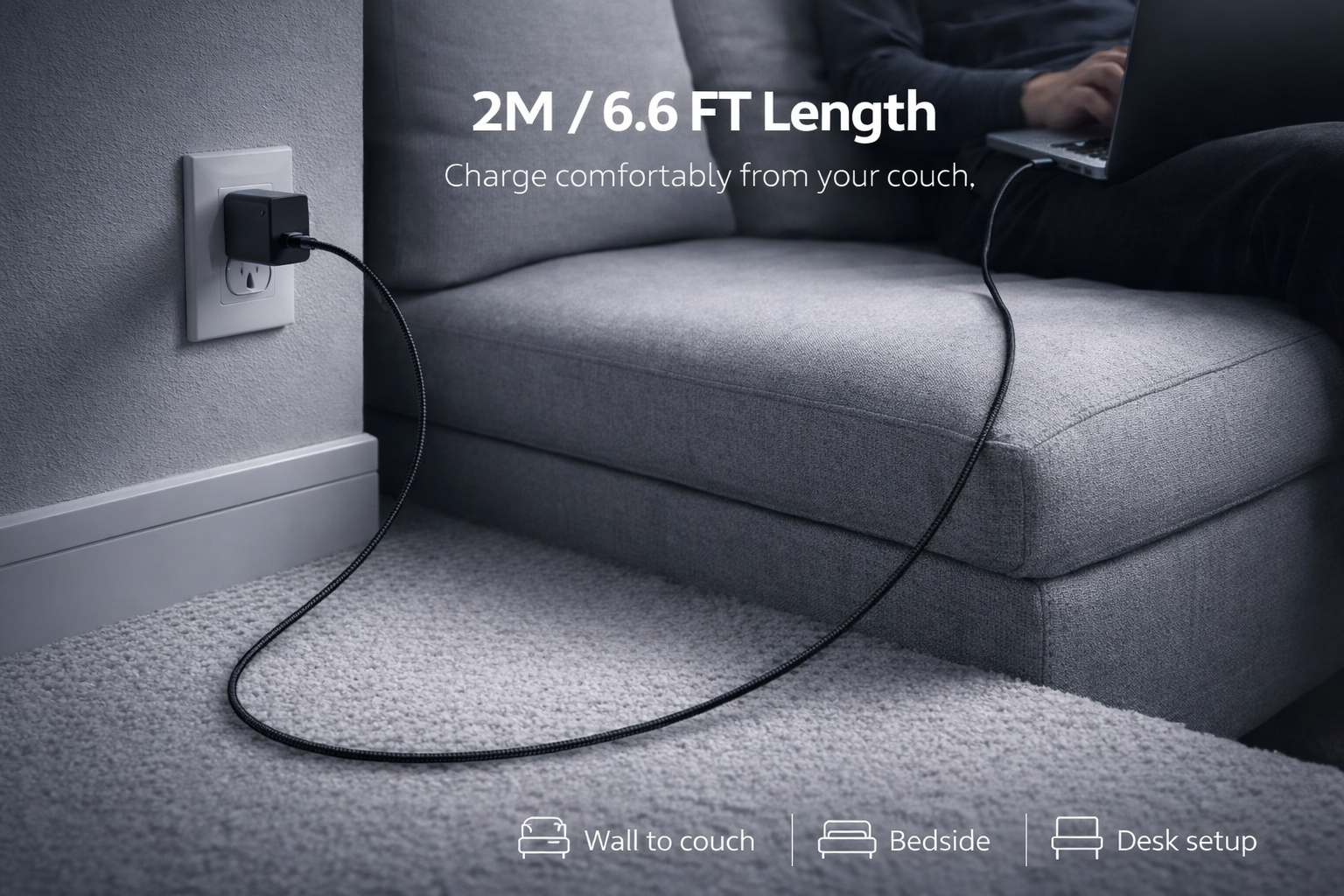 fibiz USB-C to USB-C Charging Cable – 2 m, 100 W (Double Pack)