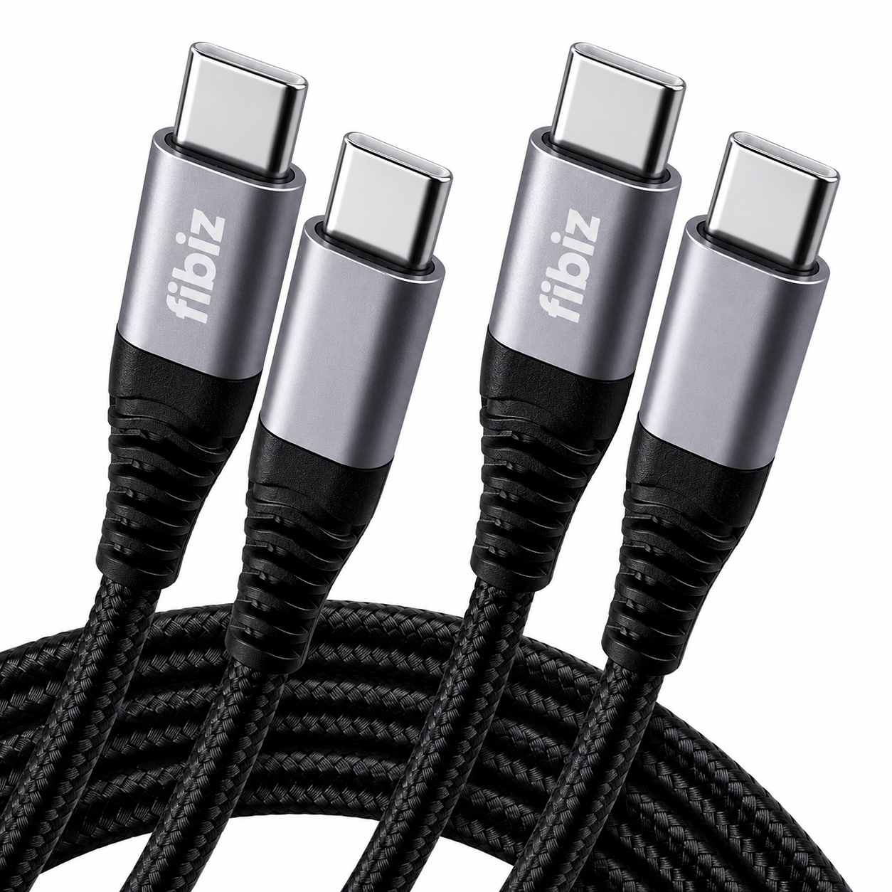 fibiz USB-C-auf-USB-C-Ladekabel – 2 m, 100 W (2er-Pack)